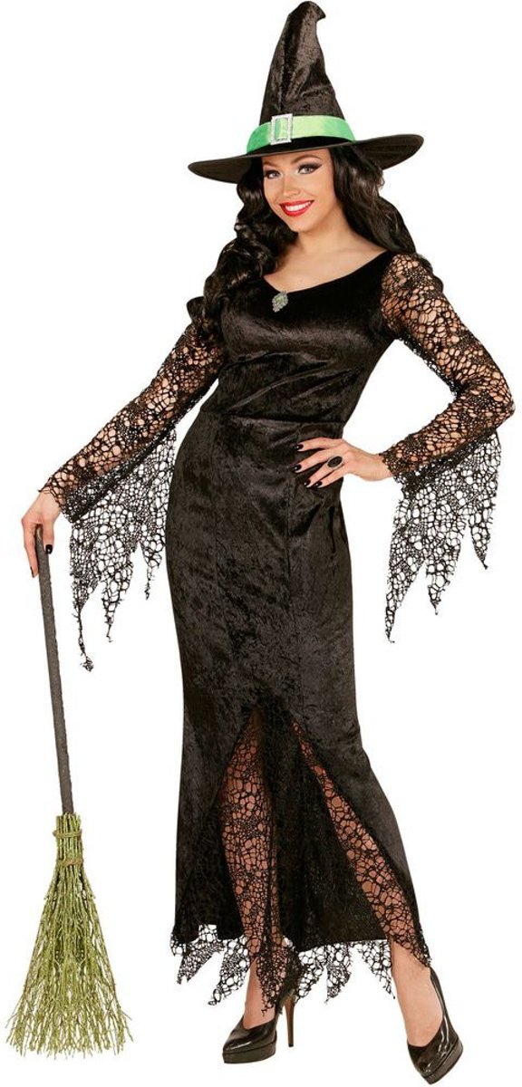 Heks & Spider Lady & Voodoo & Duistere Religie Kostuum | Ms Everblack Heks | Vrouw | Large | Halloween | Verkleedkleding